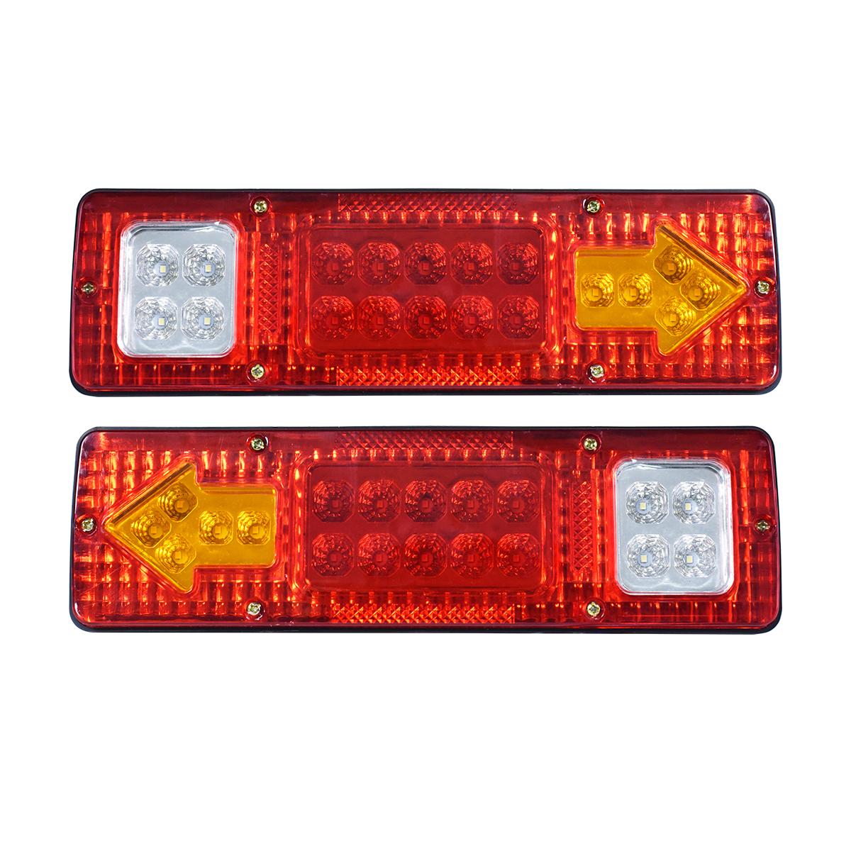 

2Pcs LED taillights turn signals brake lights and reversing lights suitable for trucks buses tractors lorries pickups and RVs зелений