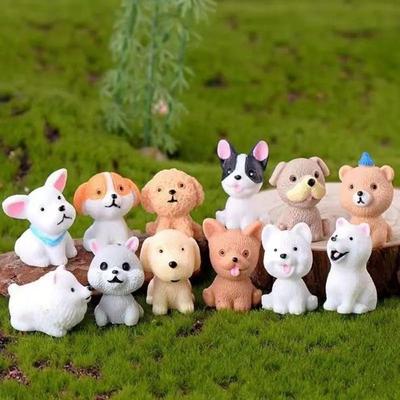 Creative Puppy Statue Fairy Garden Resin Cake Decoration Figurines Dog Ornament Animal Miniature