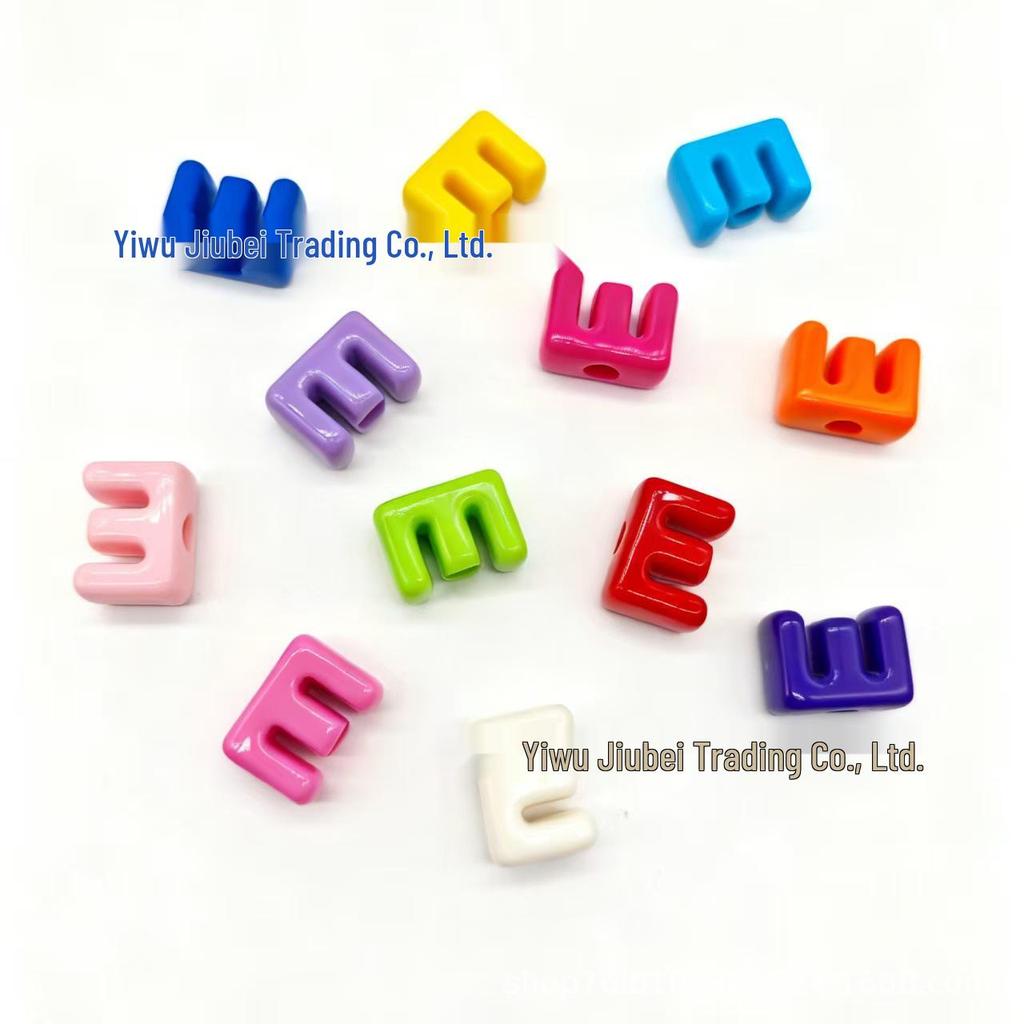 Colorful Acrylic Alphabet 'A' Beads for DIY Keychains & Charms