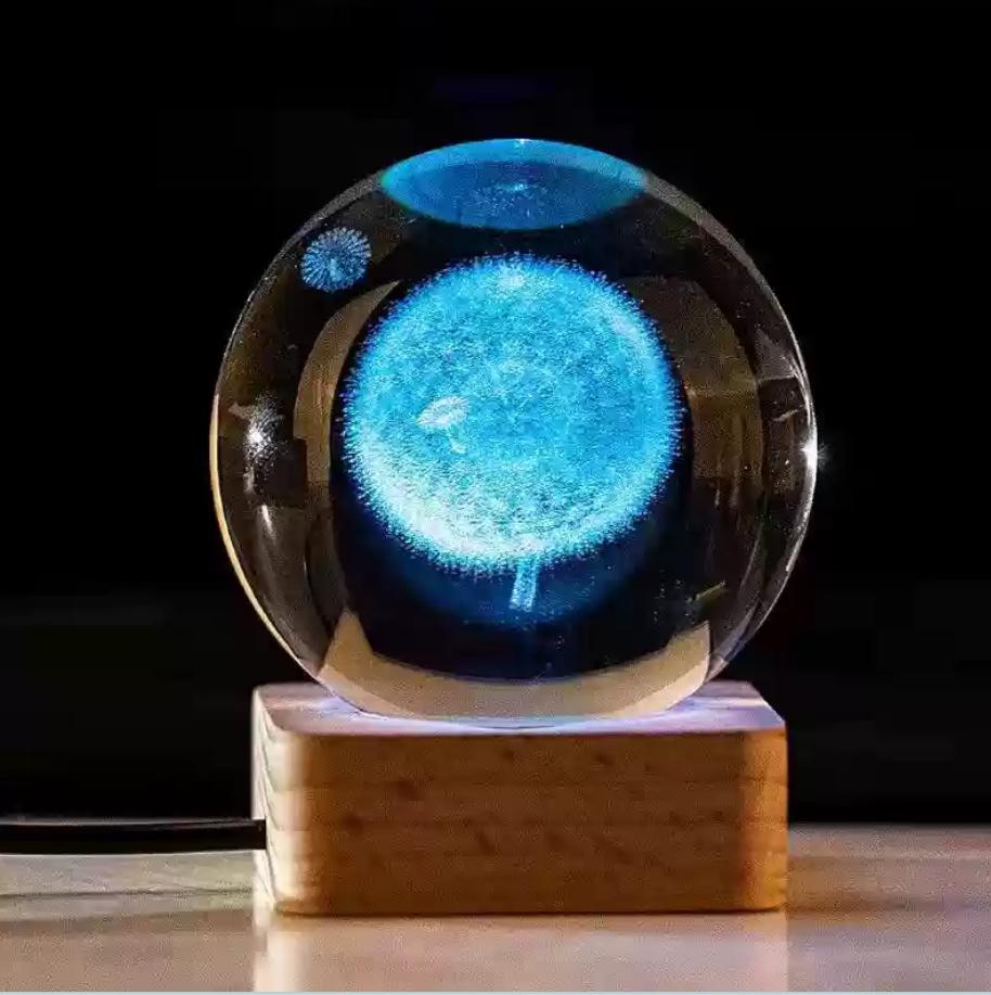 Valentinstag dekorative Lampe 3D Kristallkugel leuchtende LED Nachtlicht Schlafzimmer Dekor Galaxie Mond Nachtlampe Geschenk für Kinderpaar