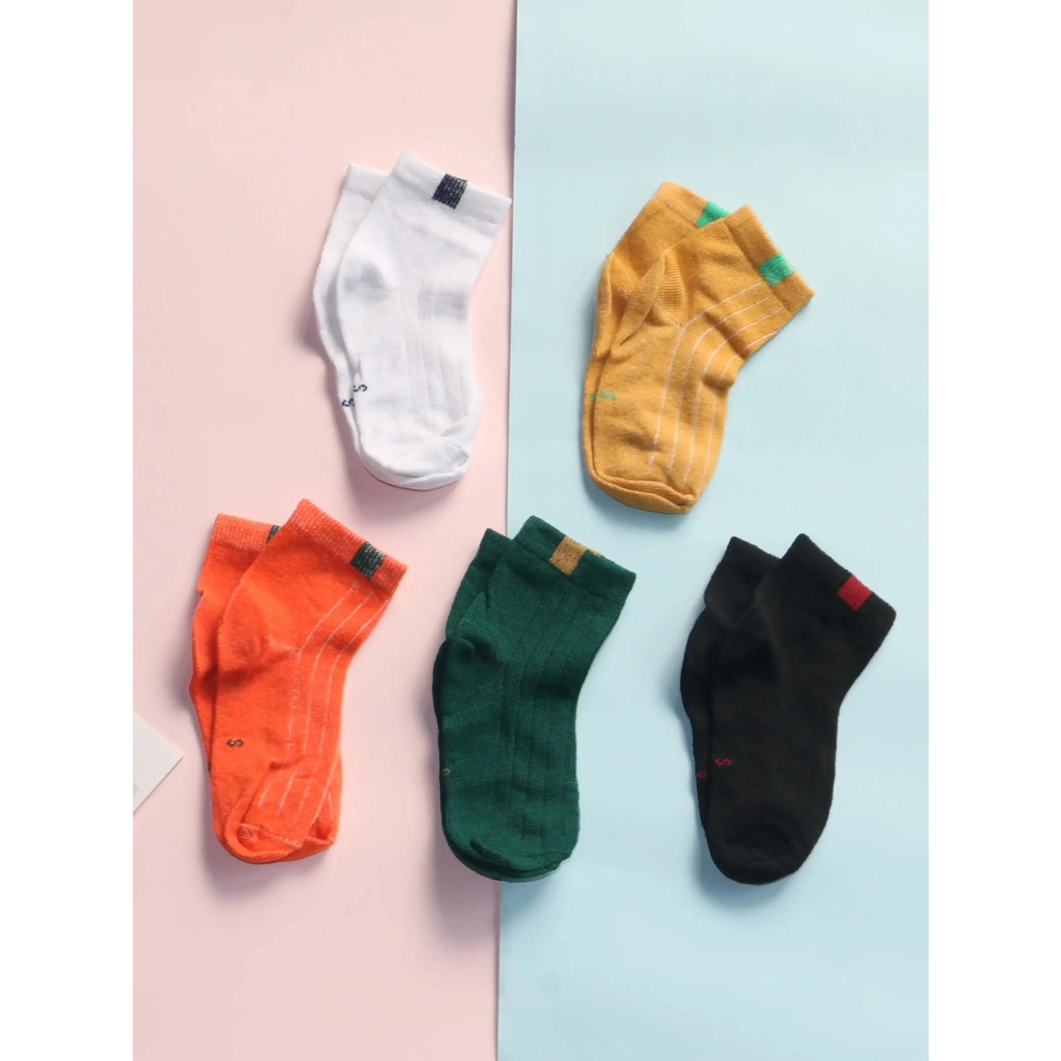 

5Pairs/LOT Spring Summer Children Cute Ventilate Socks Boys Girls Soft Pure Cotton Socks S 1-3Years