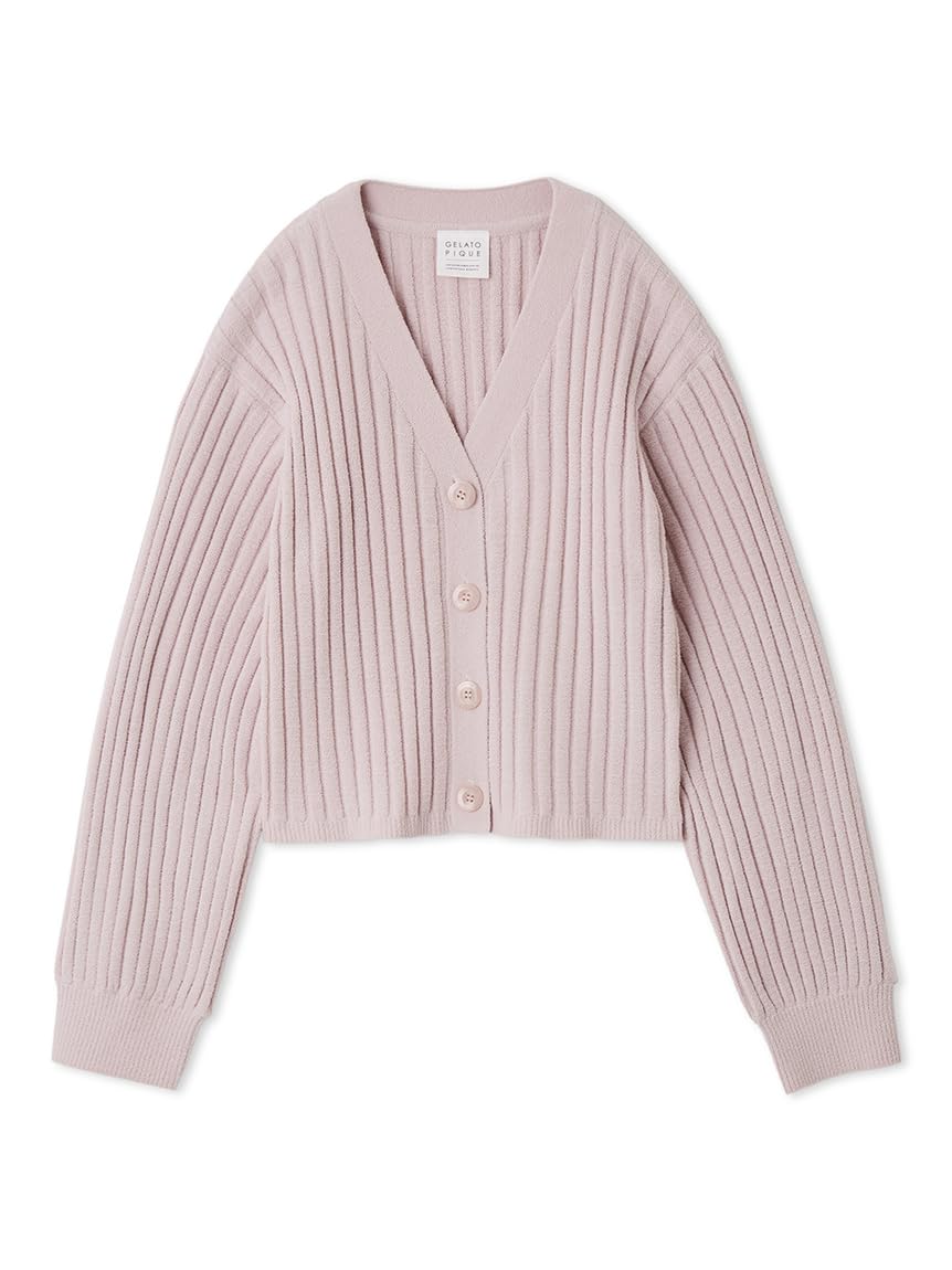 Кардиган укороченный из ребристого трикотажа Airy Moco от Gelato Pique PWNT254066PNKF розовый