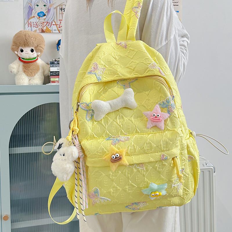 Embroidered Girls Butterfly Backpack With Waterproof Design For Travel School