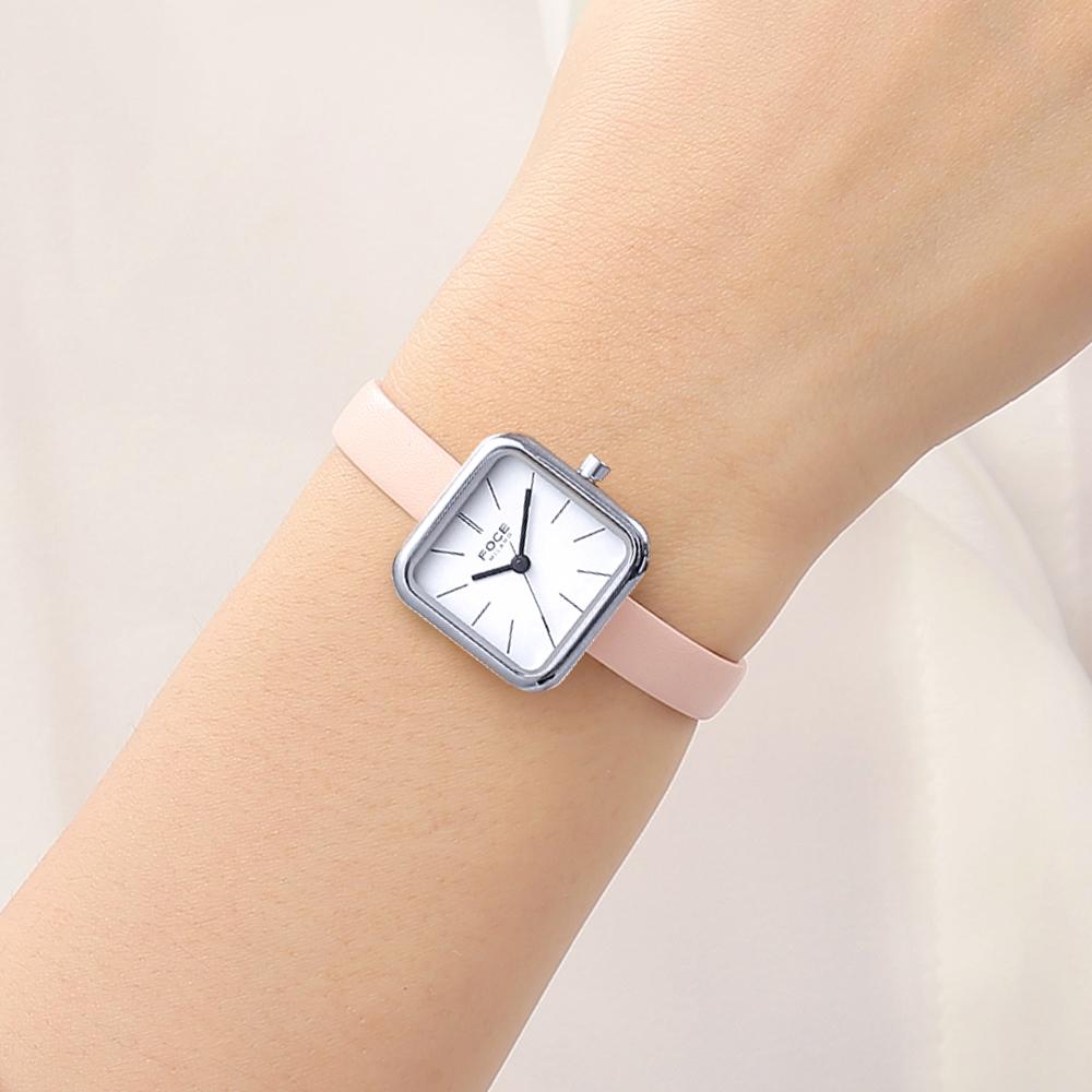 Pocheleidi Women'S Mesh Band & Leather Band Wristwatch 5-Piece Set Fm2014Wh-Set