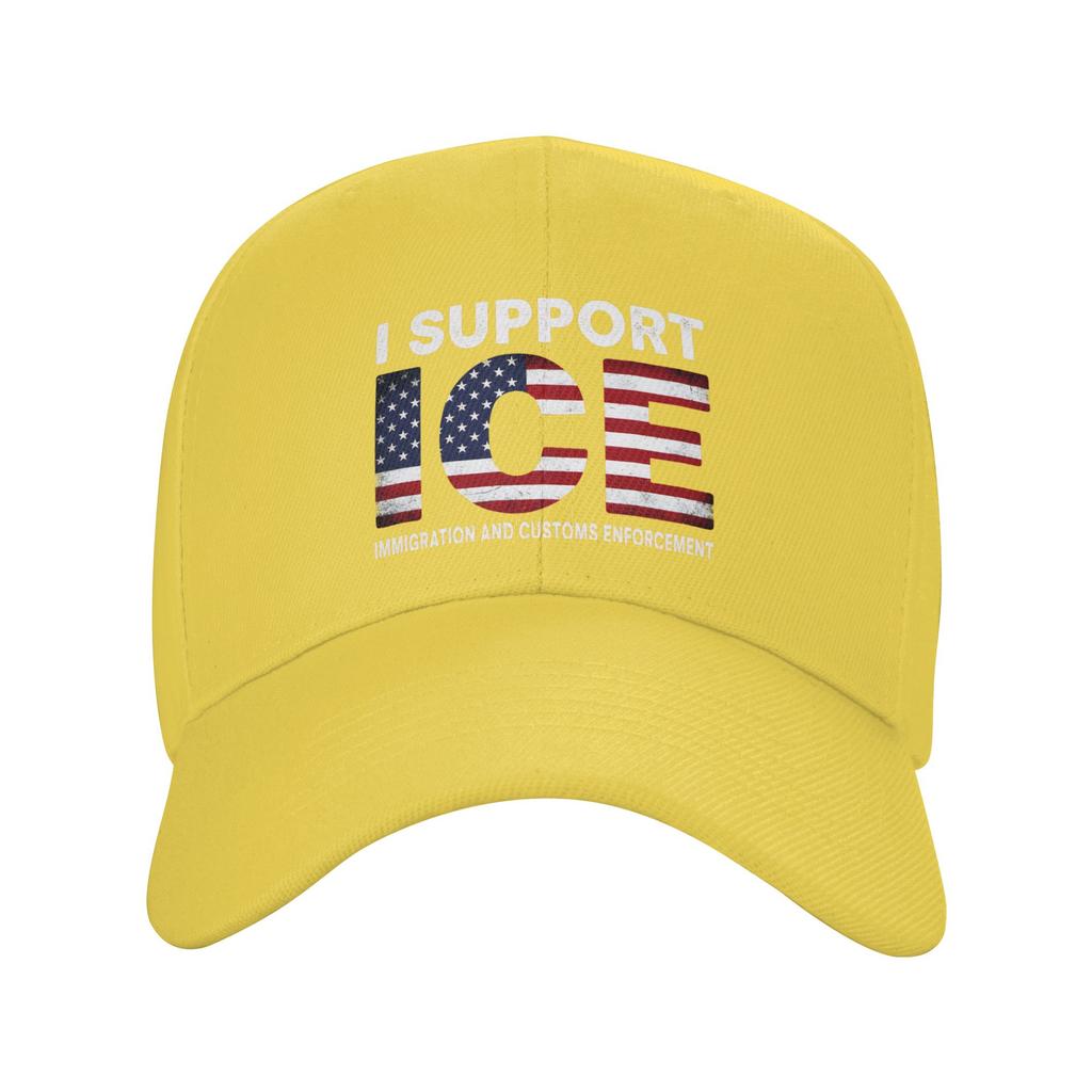 I support ICE Immigration and Customs EnforceUnisext Sun Baseball Cap Summer Street Style Trucker Hat For Unisex Hunting Baseball Caps