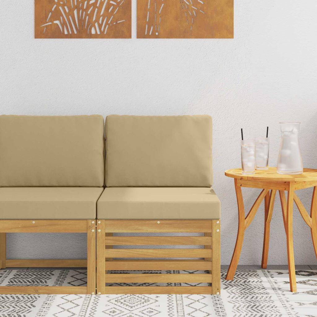 Outdoor Center Sofa Solid Acacia Wood White