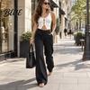 Casual Pants Women Straight Wide Leg Trousers Loose Fit Drapey High Waisted for Work Pants Solid Color Dressy Trousers Office Travel Comfortable
