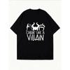 White T Shirt With Villain Graphic And Text For Casual Wear