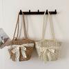 Straw Woven Hollow Out Shoulder Bags Large Capacity Bow Beach Thread Female Bags  Sale 2026 Brand Vacati Commuting Handbag