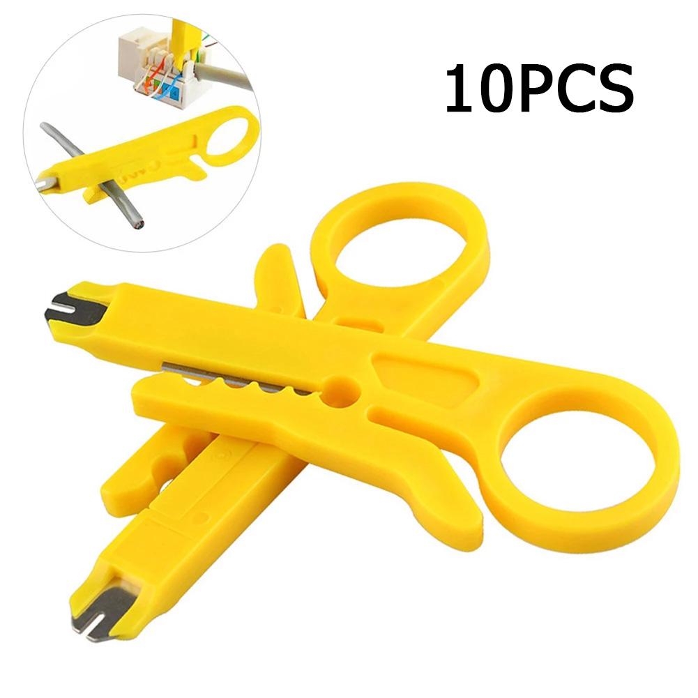 Cable Wire Punch Cutter Stripper Manual Pliers Essential Yellow Cable Stripper Tool for CAT 5 CAT 5e and CAT 6 Data Cables