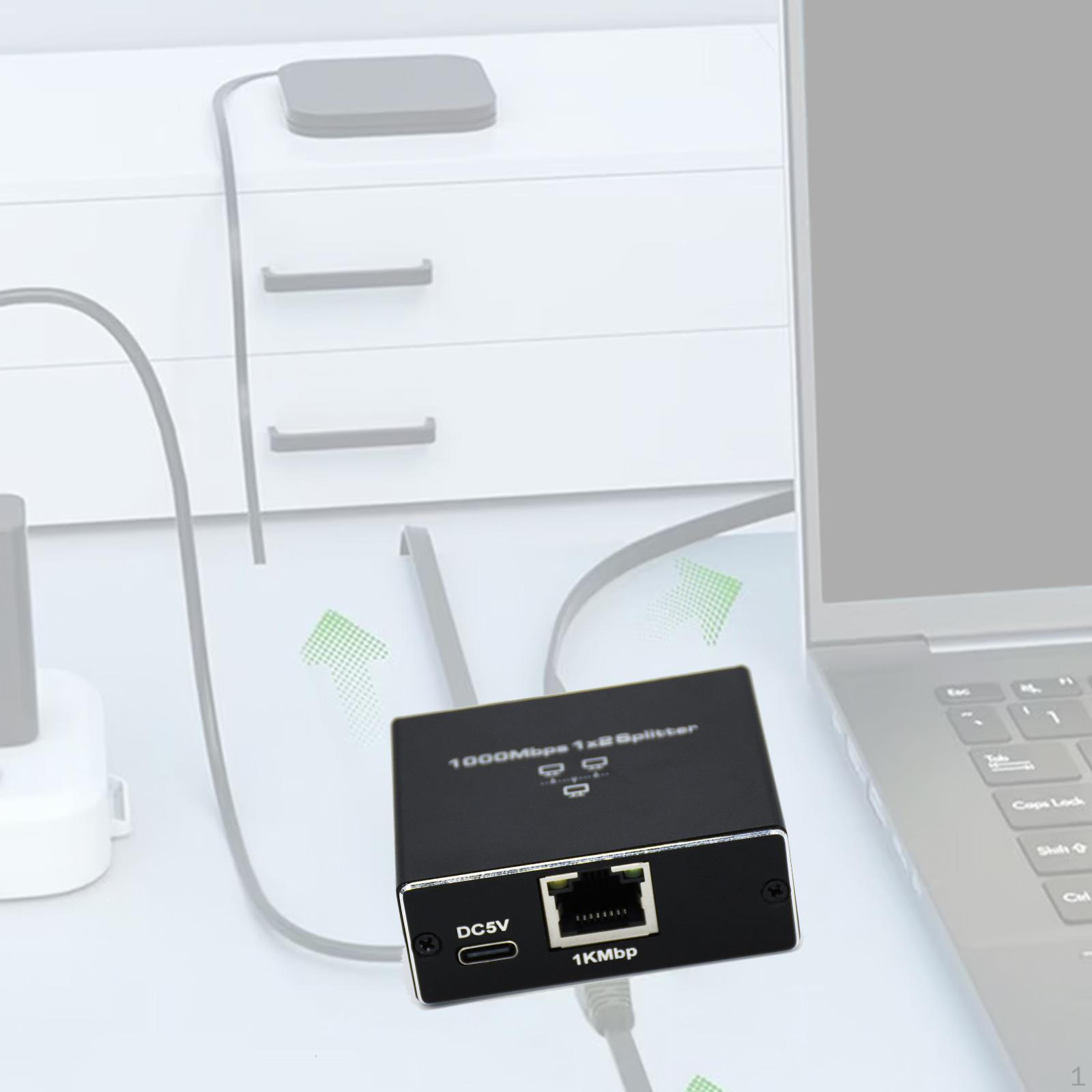 

Гигабитный сетевой разветвитель 1000 Мбит/с Ethernet, от 1 до 2 устройств одновременно работают в сети, высокая мощность
