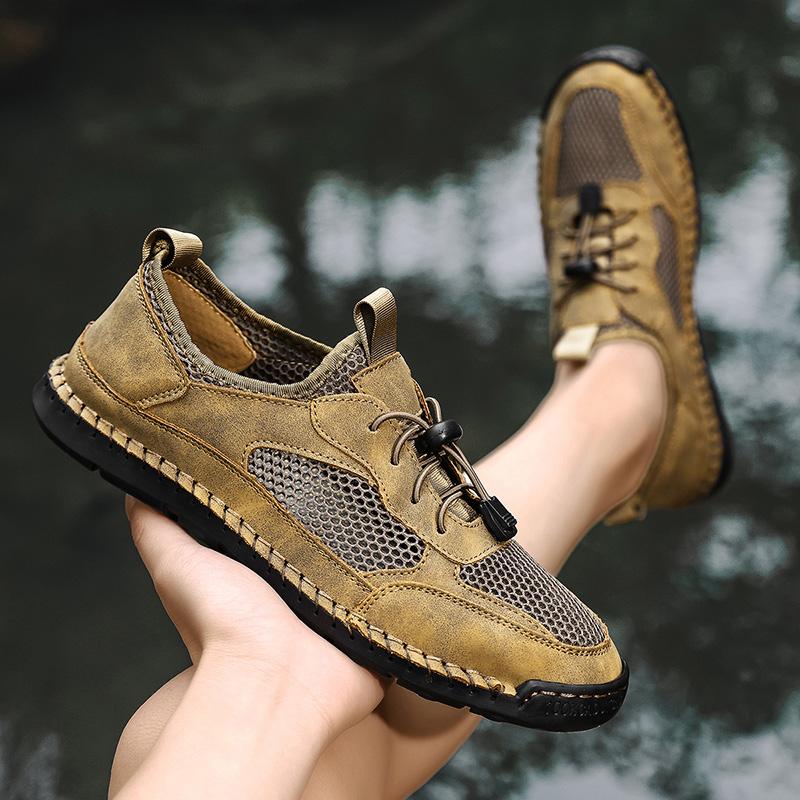 Fashion Outdoor Running Tennis Hiking Ubber Soled Male Treking Footwear Retro Style Men's Summer Mesh Sneakers Breathable Casual Shoes