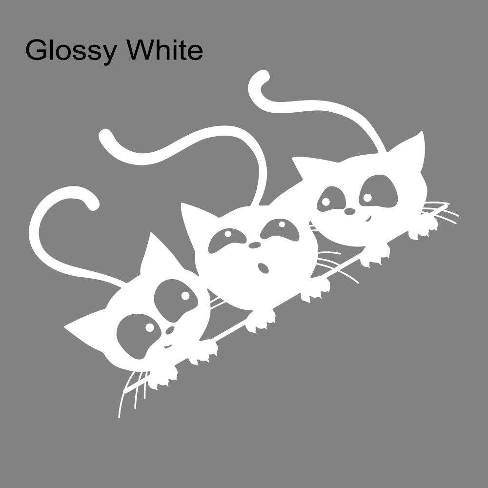 Creative&Funny Car Sticker Three Cute Cats Cartoon Vinyl Decal For Car Body Window Side Door DIY Decoration Sticker Accessories