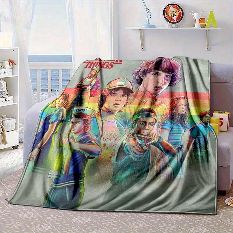 Stranger Sci-fi Adventure Blanket Flannel Blanket for Bed, Sofa, Camping, Hiking, Picnic Essentials, Gift for Family Fan Gifts