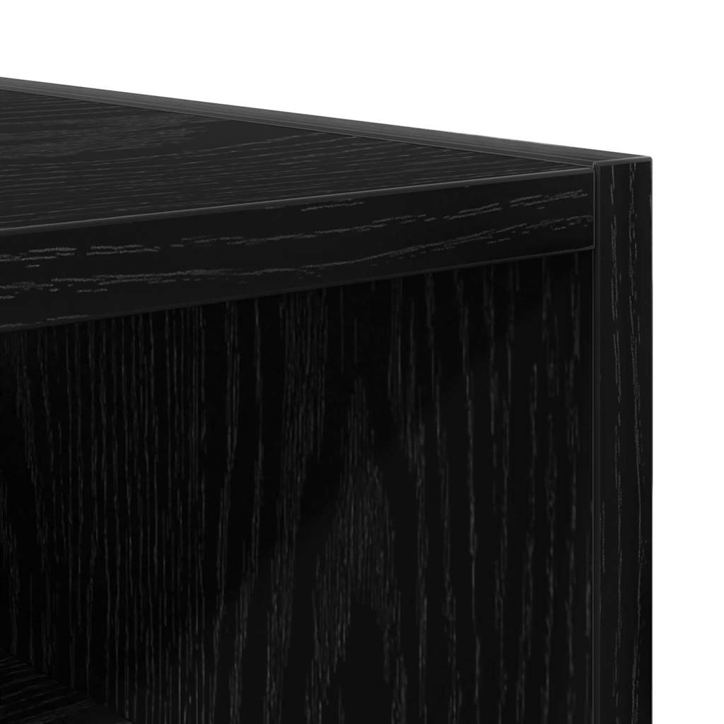 Wall Mounted Cabinet with Shelf Black Oak Effect 20 x 29.5 x 60 cm