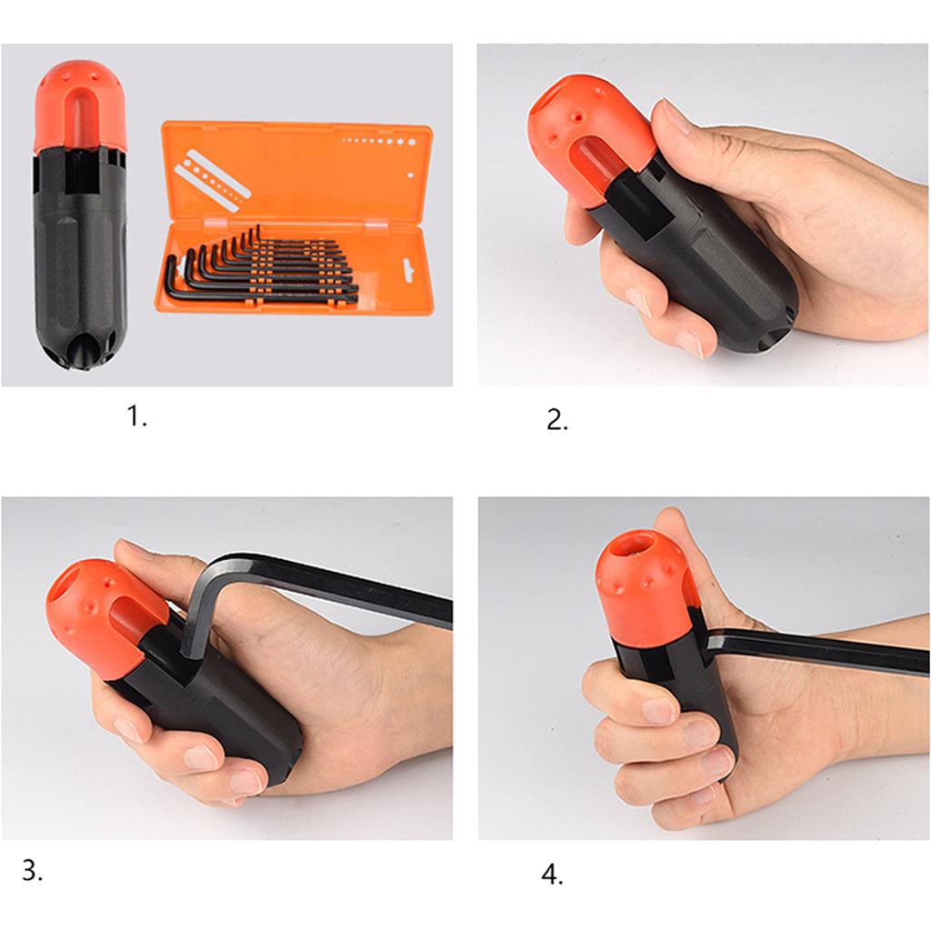 9 kusů/sada šestihranný klíč Kovové klíče s vnitřním šestihranem Sada šestihranných šroubováků Ruční nářadí Koncové klíče typu L