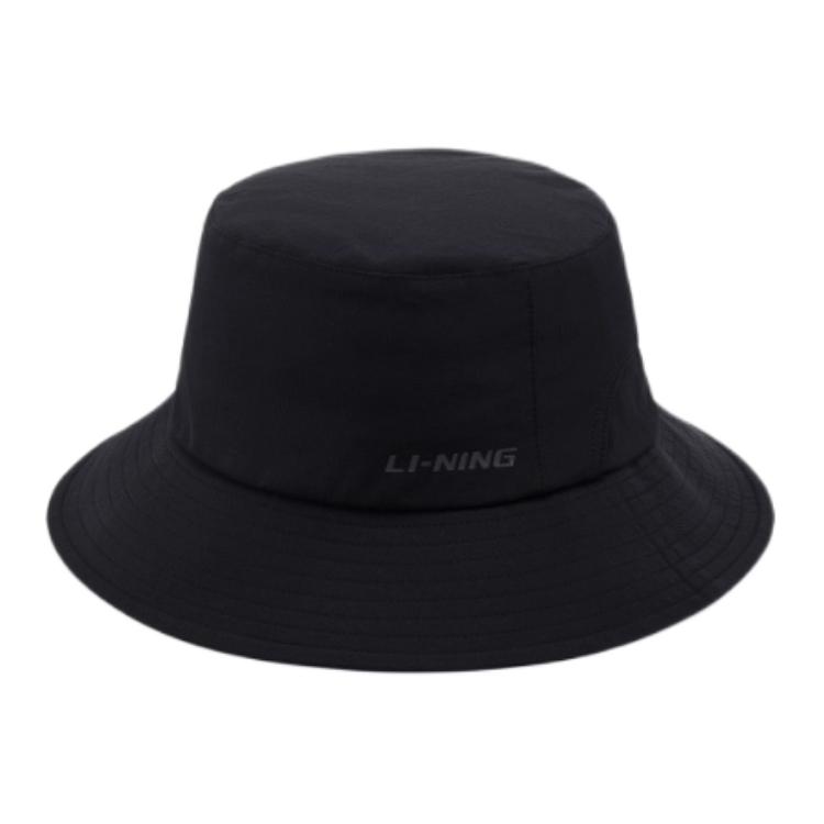 

Li-Ning Solid Color Letter Print Design Nylon Fisherman Hat Unisex Hats Black AMYV199-1 M