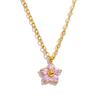 18K Gold Plated Flower Pendant Necklace Hypoallergenic Gold Plated Necklace  Office Wear