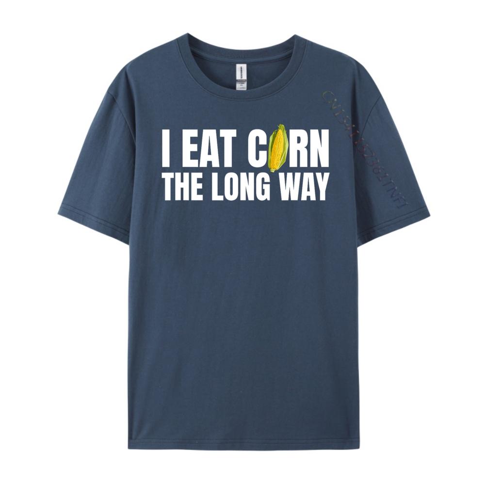 Jag äter majs på längden Rolig Olämplig Pinsam Enkel T-shirt Streetwear Cool