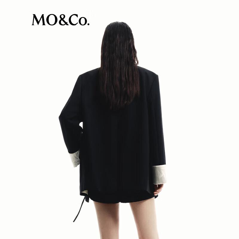 MO&Co. Women's 2024 Autumn Wool Blend New Chinese Style H-Line Blazer