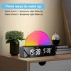 1 Set Colorful Light Clock Dual Alarm Clock Adjust Brightness Time Display Mirror Sunrise Wake-up Light Ambient Light Home Use