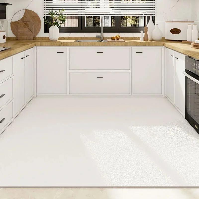Kitchen Long Rug Waterproof Pvc Floor Mat Non-slip Leather Carpet Home Decoration Black Oil-proof Area Rugs Alfombra De Cocina