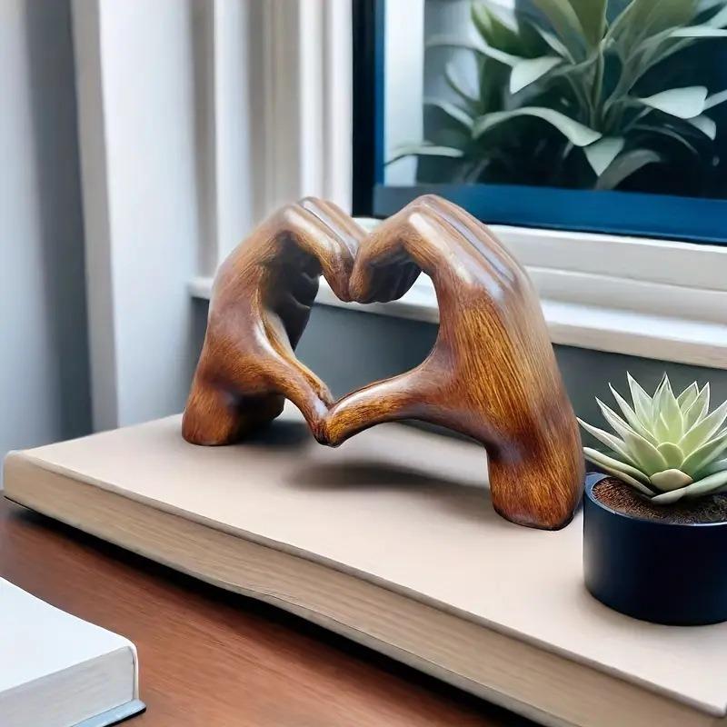 Heart Hands Ornament Love Hand Gesture Statues for Bookshelf Table Sculpture
