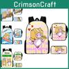 Pattern Lankybox Cartoon Backpack Shoulder Bag Pencil Case Three Set Piece