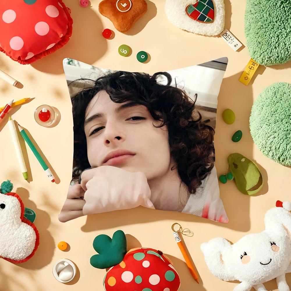 Actor F-Finn W-Wolfhard Cushion Cover Plush Fabric Soft Double-Sided Printed Sofa Warm Winter Home Gift Pillow Cover