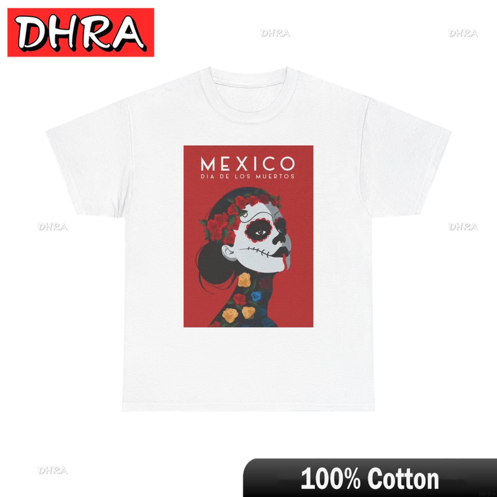 

Day of The Dead Graphic T Shirt Retro ART Painting Mexico Vintage Heavy Cotton Creative Clothing Artistic Fresh Bold Tee TShirt 4XL