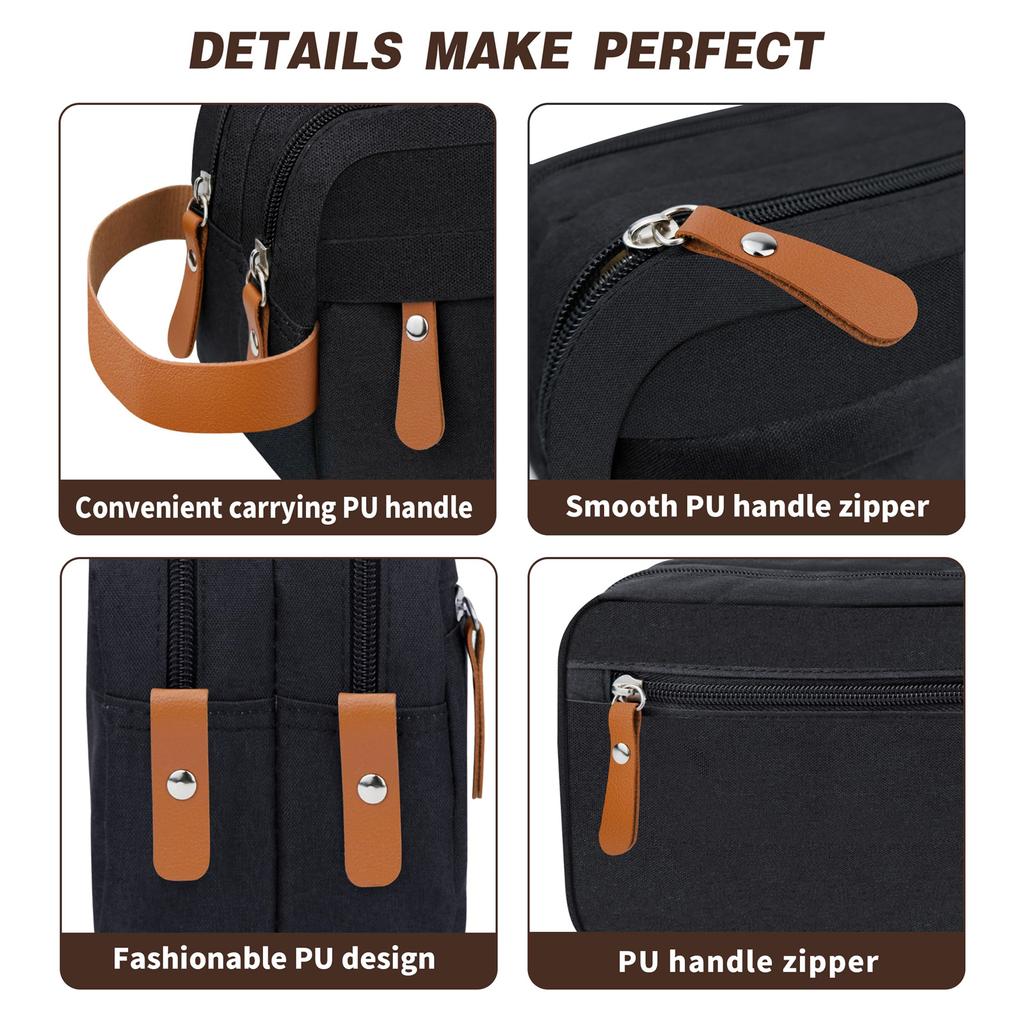 Men'S Toiletries Bag, Waterproof Travel Bag With Handle For Toiletries, Shaving Bag For Business Travel Toiletries Accessories