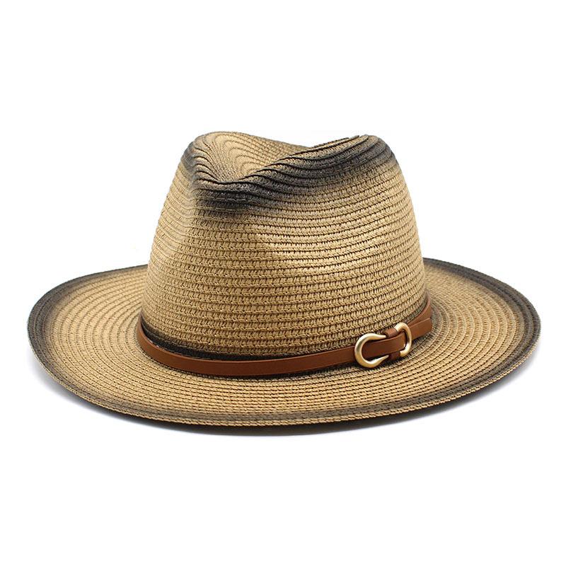 Spring And Summer Outdoor Travel Travel Sun Protection Sun Hat Men And Women British Style Spray Paint Jazz Straw Hat