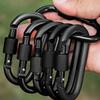 4Pcs Aluminum Alloy D-Ring Carabiner Hammock Hook Hook Organizer Shopping Bag Clip Hook for Outdoor Hiking Travel Backpack