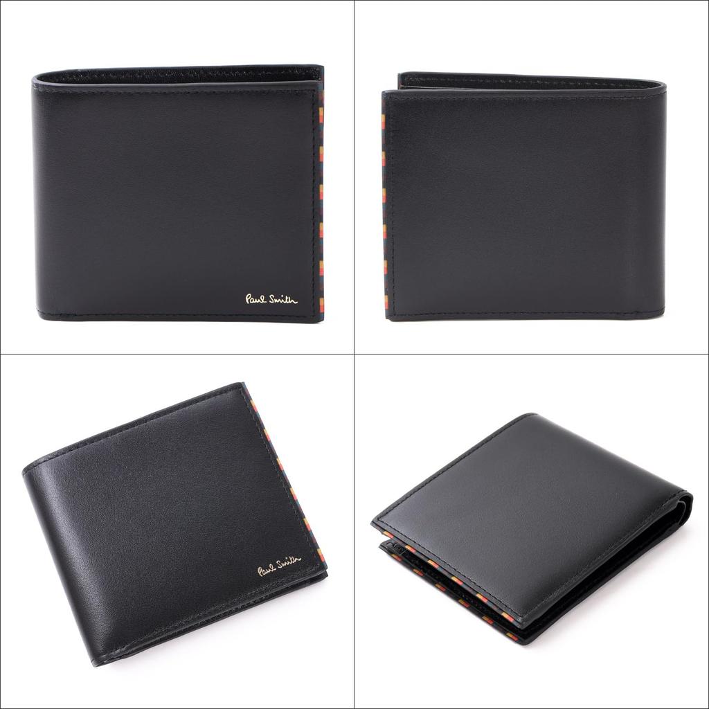 Set gravierte Bright Stripe Trim SS24 Bifold Wallet Leder Geldbörse Rindsleder 813005 P846 Kein Name [Paul Smith] Artikel/Name (Schwarz, graviert)