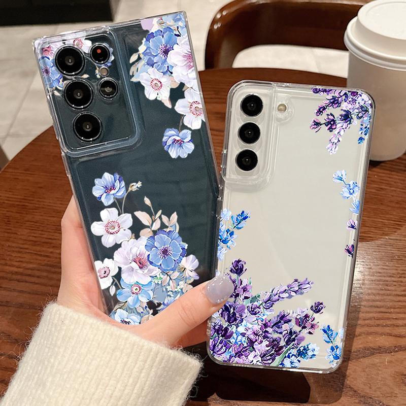 Simple Style Floral Case For Samsung Galaxy S26 Ultra S25 FE S24 S23 S22 A54 A15 A35 A55 A16 A36 A56 A17 A37 A57 5G Soft Cover