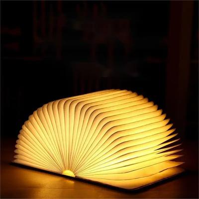 1PC LED dřevěná lampa na knihy Dětská lampička na čtení USB noční stolní lampa do ložnice 3 barvy do ložnice Art Decor Noční světlo pro děti dárek k narozeninám