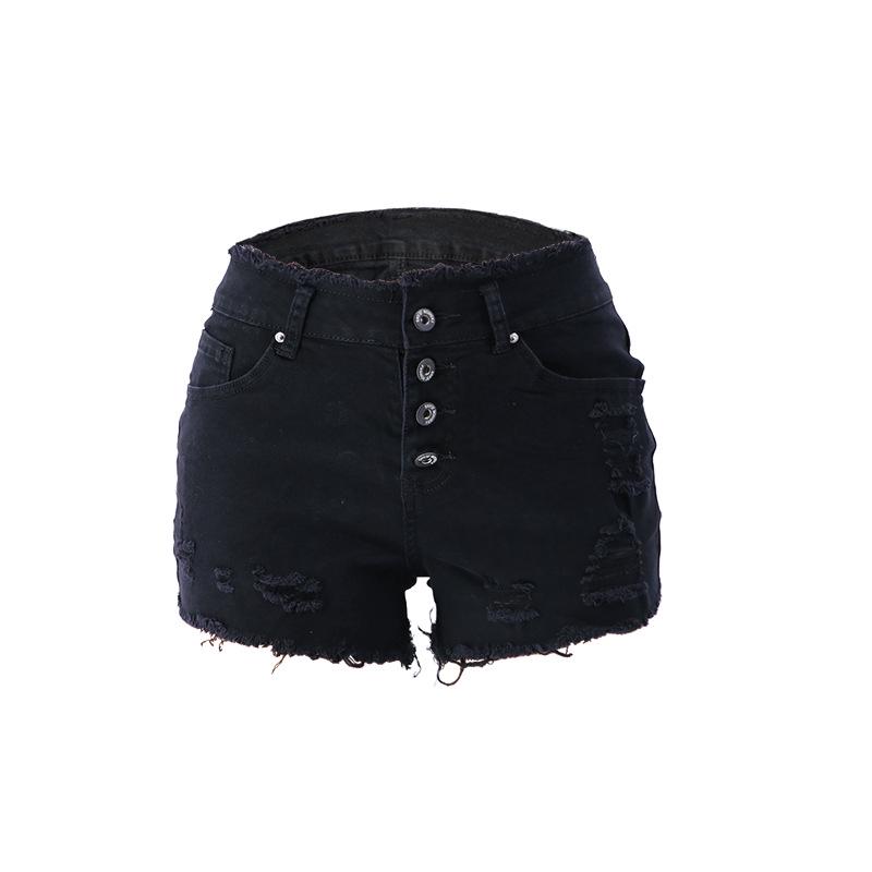 2023 Spring/Summer Women s Denim Shorts with Button Tassel Trim L
