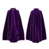 Halloween Costume Cape with Stand Collar Velvet Hooded Cloak for Party Performance