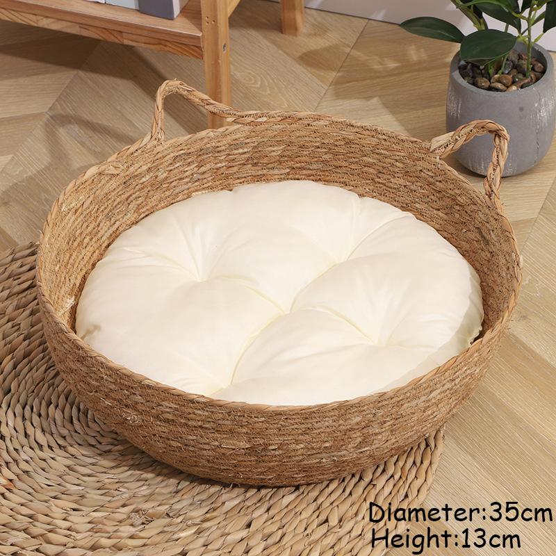 Pat pentru pisici din ratan Patul universal pentru câini țesut manual pentru patru anotimpuri Placă de zgâriat pentru pisici Covoraș pentru pisici Pat pentru pisici Pat pentru pisici