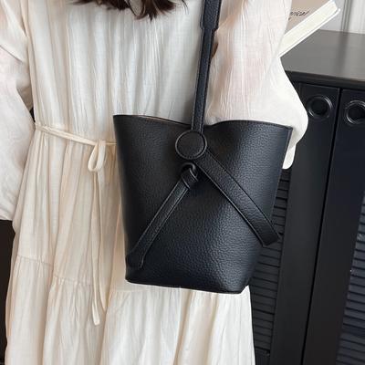 Solid Color Popular Women Bags Fashion Trendy Single Shoulder Bag Simple Crossbody Bag  New Female Bucket Bag