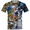 New Fishing Clothing Men's T-Shirt Dog Fish Graphic T-Shirt Crew Neck Loose Tops Outdoor Sunscreen Summer for Male Fishing Shirt