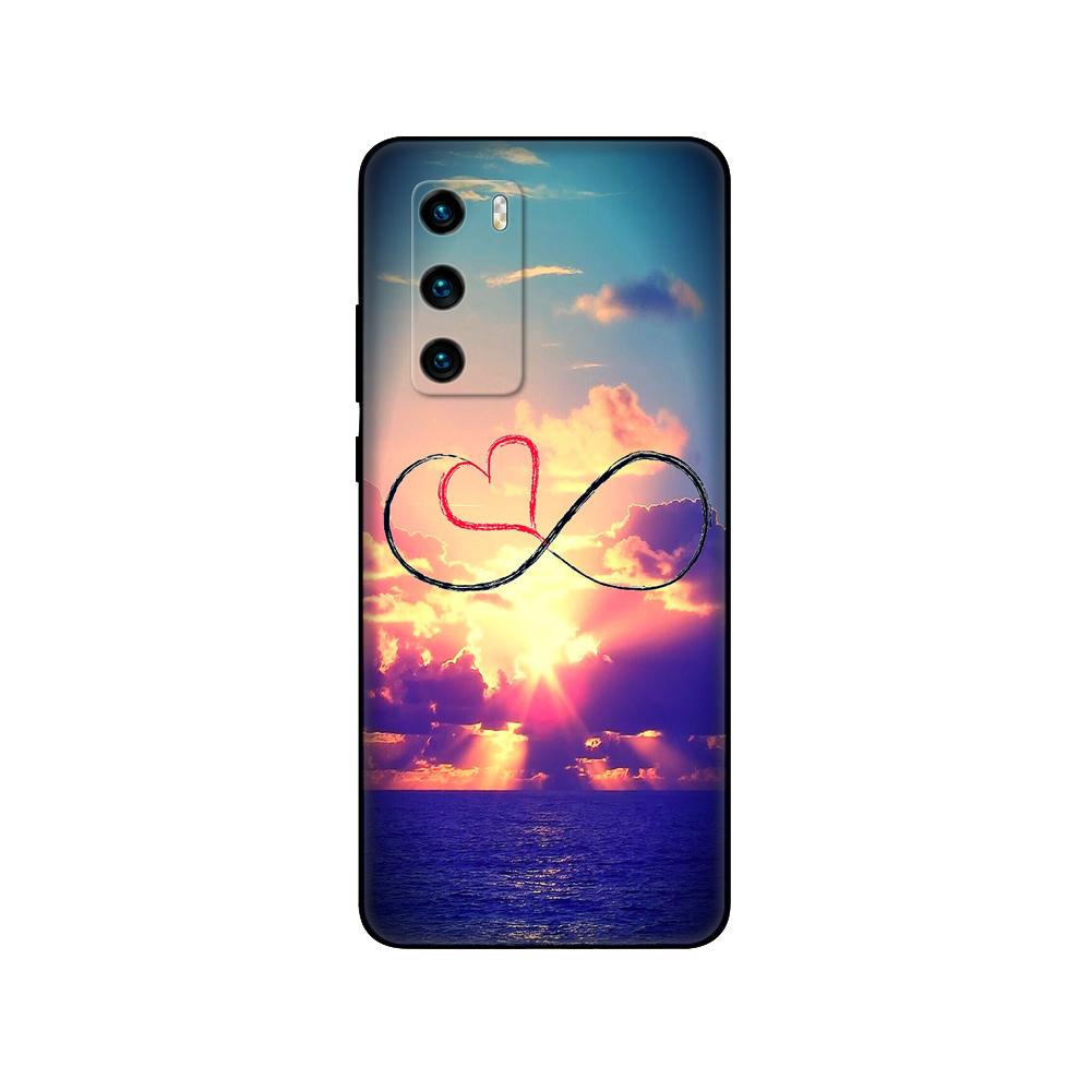 For Huawei P40 Case 6.1inch Soft Silicon Phone Back On Huawei P 40 Pro Cover Bumper Fundas Black Tpu Case Pink Anime Space Car