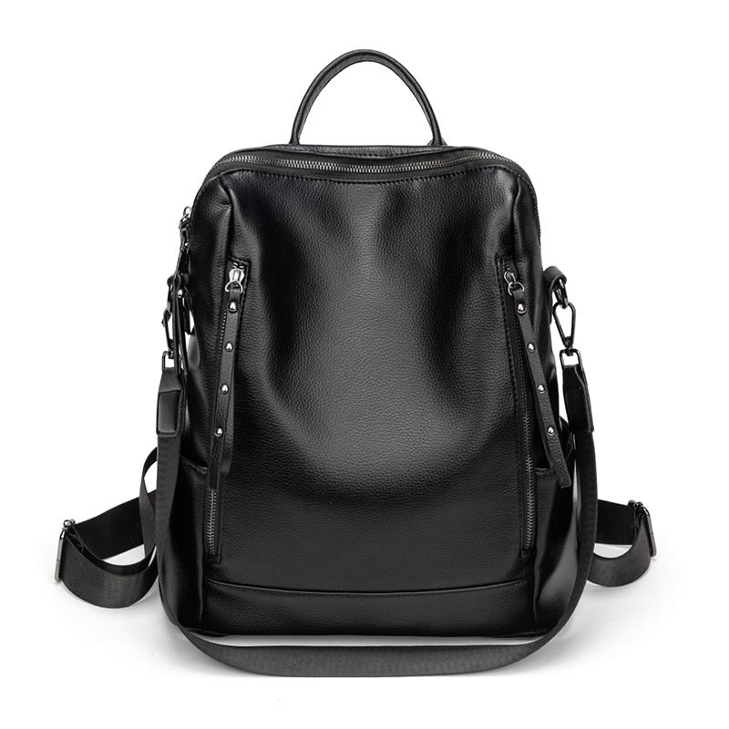 Sac à dos souple style rétro grande capacité pour femme, sac à bandoulière convertible, parfait pour les trajets quotidiens et les voyages