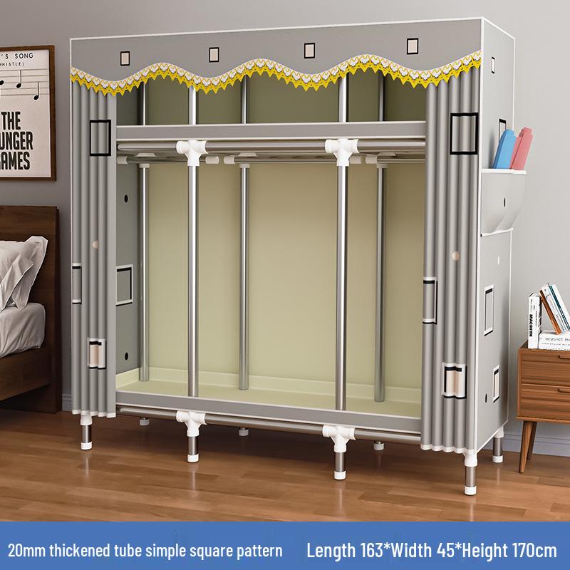 Thickened Steel Pipe Fabric Wardrobe for Dorm or Bedroom Storage