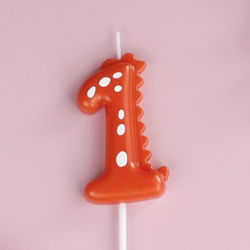 Baby Dinosaur Digital Birthday Candle Smokeless 0-9 Year Old Cute Candy Color Digital Candle Wholesale