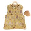 Dames Retro Chinese Kalebas Jacquard Vest, Lente/Herfst Ronde Hals met Kikkerknopen