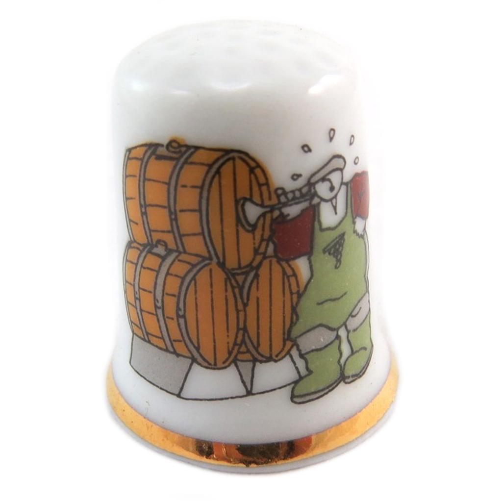 Les Trésors De Lily [Q7454] - Δαχτυλήθρα πορσελάνης 'Το Κρασί - Αουγκουστίν και Φρανσουά' πολύχρωμη - 27x23 mm