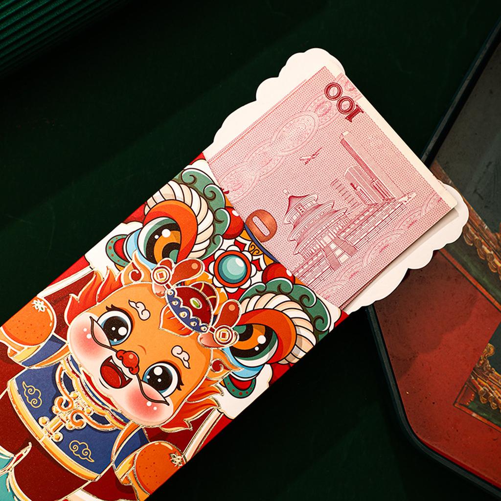 4x Red Chinese New Year Lucky Money Bag Traditional Blessings 2024 Dragon Year Essentials