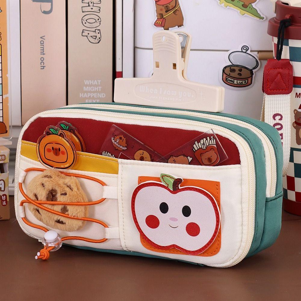 High Quality Black Cat Pen Bag Large Capacity Multilayer Stationery Bag Portable Pencil Case Back To School