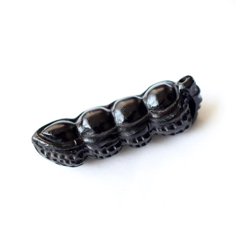 Ebony Carved Wooden Handmade Jewelry Accessories - Four-Peanut Antique Loose Beads